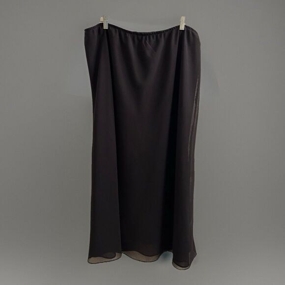 MSK Dresses & Skirts - MSK Womens Chiffon Solid Elastic Waist A-line Midi Skirt, Black, 24W Whimsygoth